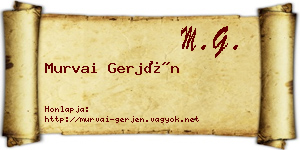 Murvai Gerjén névjegykártya